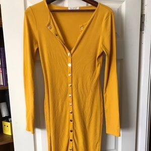 Mustard Yellow Midi Dress
